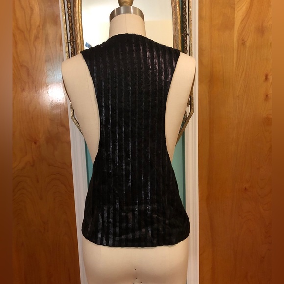 Sparkly black sequin Mackage vest, size 4-medium - Picture 3 of 4